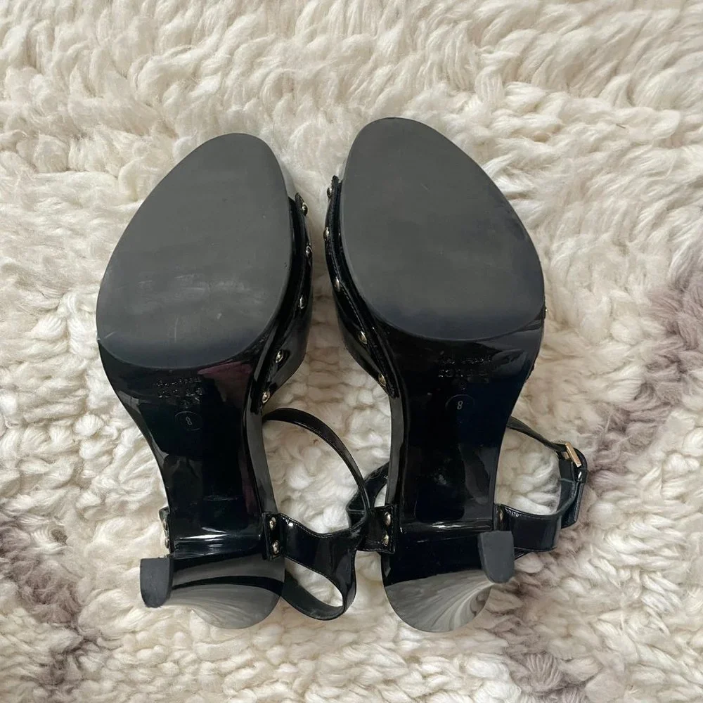 Gucci Sand Pelle Peep Toe S CUOIO Patent Leather Vernice Heels 38 - Picture 6 of 12